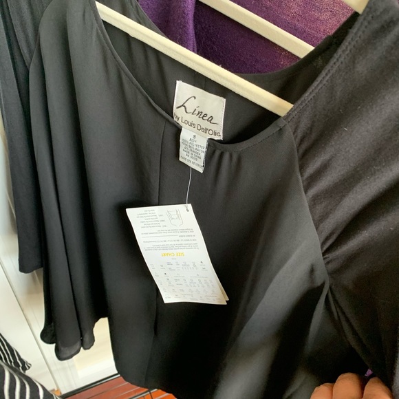 NWT Linea by Louis Dell’Olio Black Flowy Blouse - Picture 5 of 6